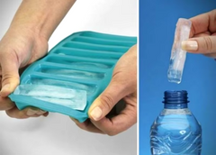1 Pc 10-Grid Silicone Ice Cube Tray – Water Bottle Ice Cream & Pudding Mold (Random Color)