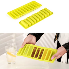 1 Pc 10-Grid Silicone Ice Cube Tray – Water Bottle Ice Cream & Pudding Mold (Random Color)