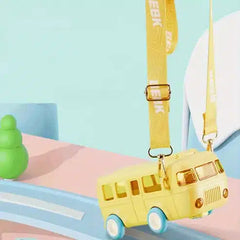 Kids' 500ml Bus-Shaped Water Bottle with Carry Strap – Random Color