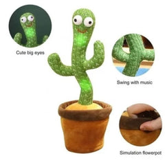 Sing & Dance Cactus – Rechargeable Plush Toy with Hat, Fun for Kids & Babies