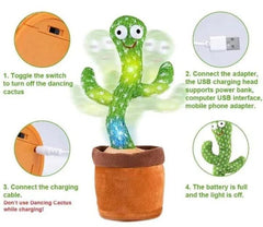 Sing & Dance Cactus – Rechargeable Plush Toy with Hat, Fun for Kids & Babies
