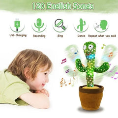 Sing & Dance Cactus – Rechargeable Plush Toy with Hat, Fun for Kids & Babies