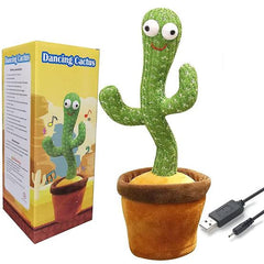 Sing & Dance Cactus – Rechargeable Plush Toy with Hat, Fun for Kids & Babies