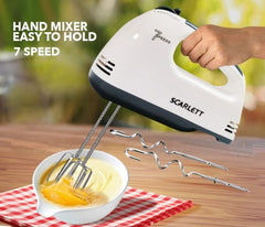 Scarlett 7-Speed Handheld Electric Mixer – Multifunctional Mini Egg Beater & Food Blender for Baking, Cream, and Dough