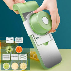"Multifunctional Vegetable Cutter & Grater – 6-in-1 Slicer, Shredder, Peeler & Kitchen Tool (Random Colors)"