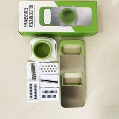 "Multifunctional Vegetable Cutter & Grater – 6-in-1 Slicer, Shredder, Peeler & Kitchen Tool (Random Colors)"